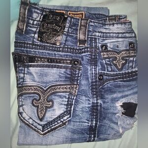 Mens Rock Revival Earnesto Slim Straight 30x30 Jeans